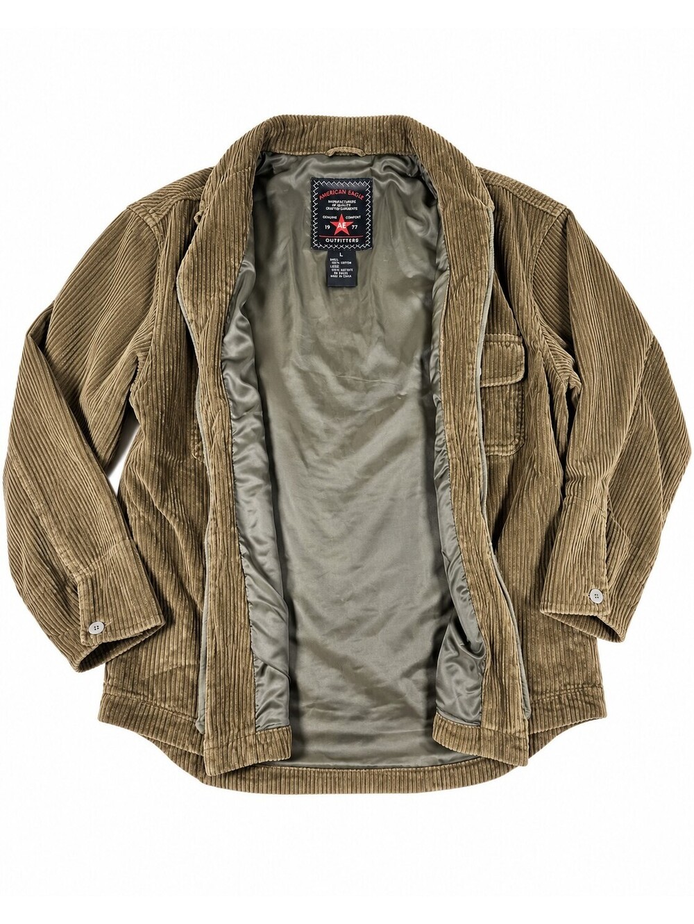 American Eagle Men's Corduroy Jacket with Acetate Lining, Size Large